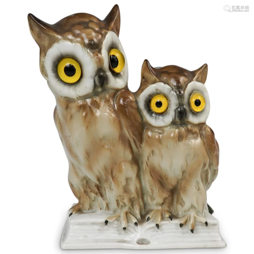 Small Ceramic Owls Lamp