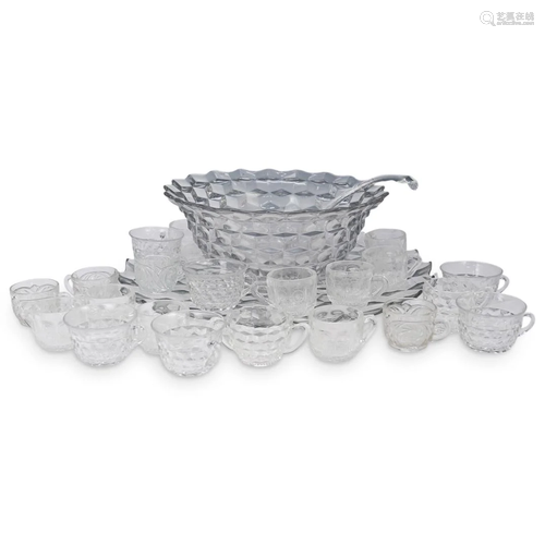 (24 Pc) Glass fruit Punch Bowl Set