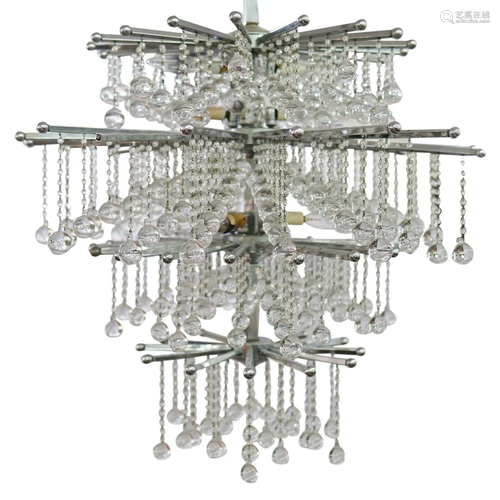 Modernist Glass Drop Chandelier