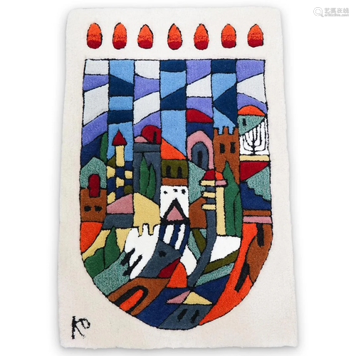 Art Signed Judaica Rug