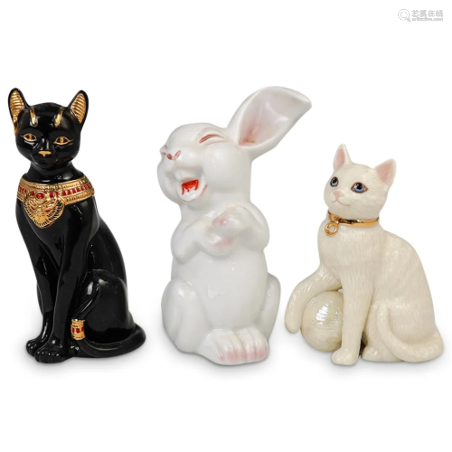 (3 Pc) Porcelain Animal Figurines