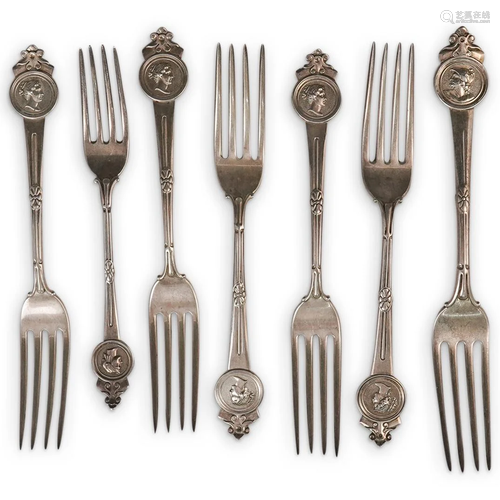 (7Pc) Figural Sterling Flatware