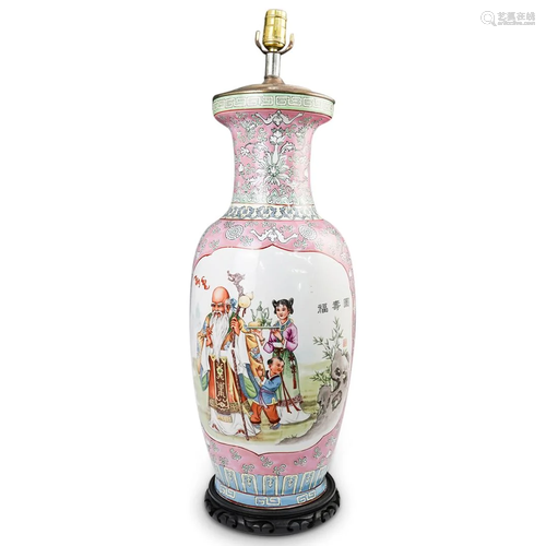 Large Chinese Ceramic Lamp