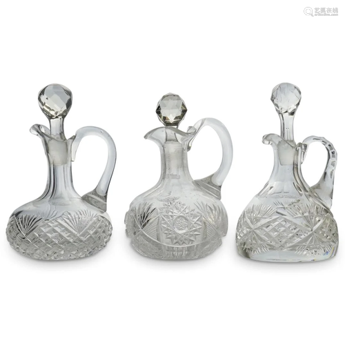 (3Pc) Crystal Vinaigrette Pitchers