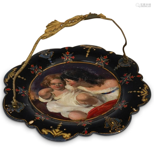 Jennens & Bettridge Papier Mache Handled Tray