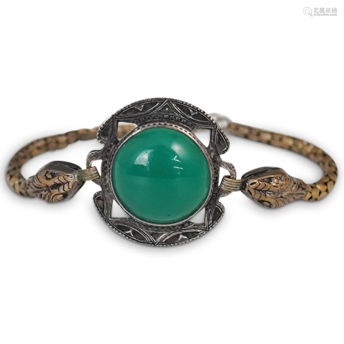 Etruscan Snake & Semi-Precious Stone Bracelet