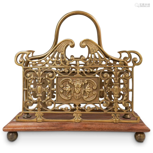 Antique Brass Newspaper Holder