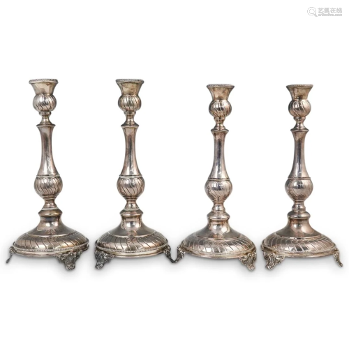 (4 Pc) Victorian Sterling Candlesticks