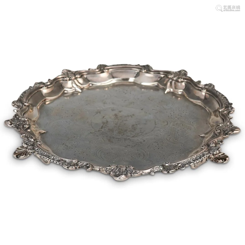 Antique English Georgian Era Sterling Silver Tray