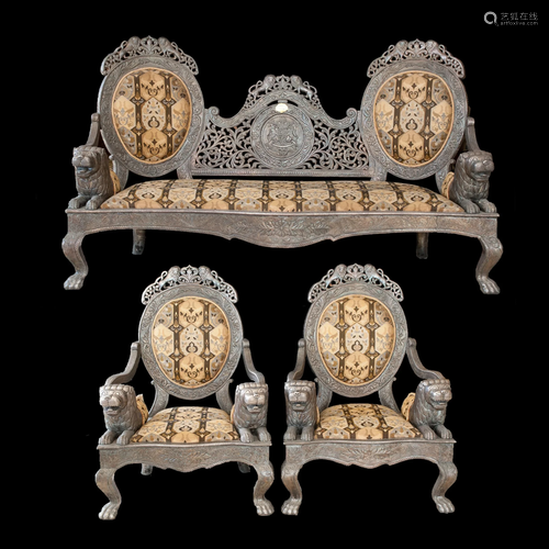 Historical Sultan of Zanzibar Silver Furniture