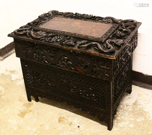 A 19TH CENTURY CHINESE / KASHMIR WALNUT TRAVELLING