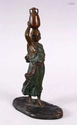 AN ORIENTALIST AUSTRIAN COLD PAINTED BRONZE FIGURE of a