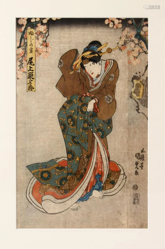 A JAPANESE EDO PERIOD WOOD BLOCK PRINT - KUNISADA