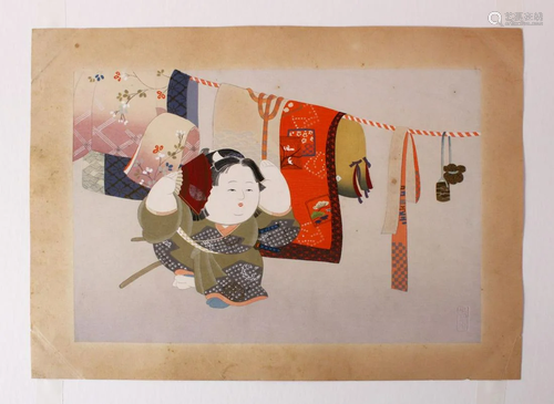 A EARLY 20TH CENTURY JAPANESE WOODBLOCK PRINT -