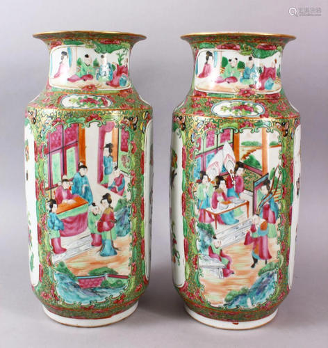 A PAIR OF 19TH CENTURY CHINESE CANTON FAMILLE ROSE