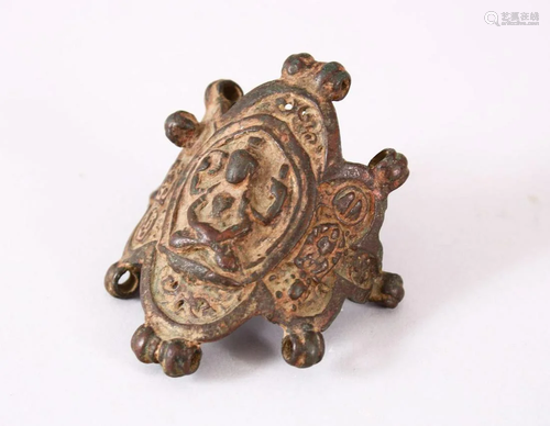 AN EARLY INDIAN BRONZE AMULET, possibly 12th Century,