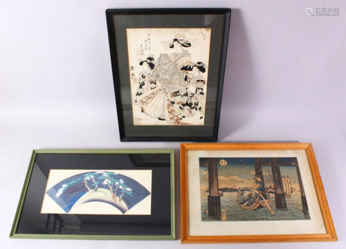 A COLLECTION OF THREE JAPANESE MEIJI PERIOD WOOD BLO…