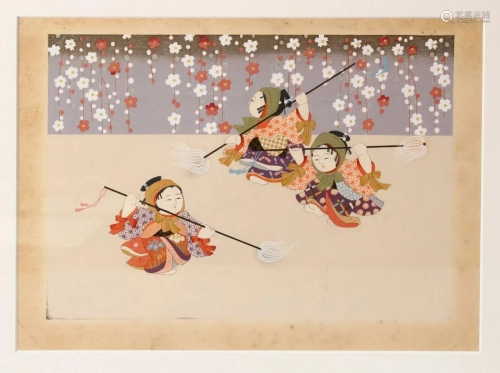 A EARLY 20TH CENTURY JAPANESE WOODBLOCK PRINT -