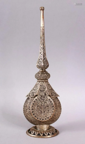 A GOOD 18TH CENTURY INDIAN MUGHAL WHITE METAL FILI…