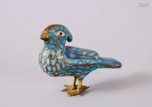 A PERSIAN / ISLAMIC ENAMEL MODEL OF A BIRD, with a