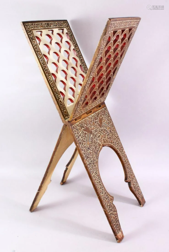 A QURAN STAND, with hand painted and gilded decoration