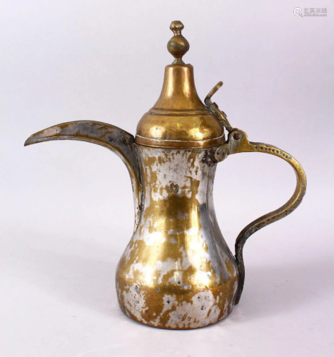 AN 19TH CENTURY ISLAMIC SILVERED BRASS SIGNED DALLAH /