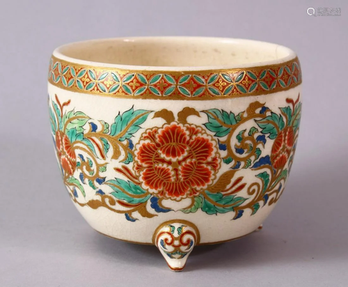 A JAPANESE MEIJI PERIOD IMPERIAL SATSUMA BOWL, with