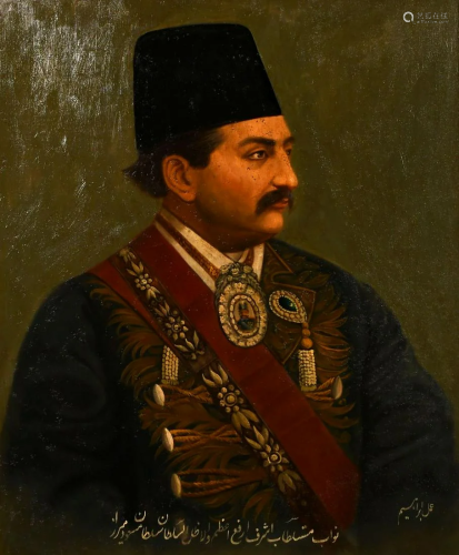 IBRAHIM ISFAHANI, CIRCA 1890, PERSIAN, A PORTRAIT OF