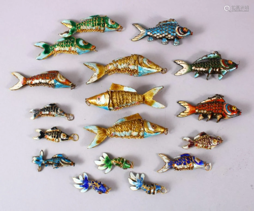 A COLLECTION OF SEVENTEEN CHINESE ENAMEL RETICULATED