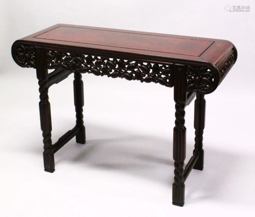 A GOOD 20TH CENTURY CHINESE ROSEWOOD ALTER TABLE, …