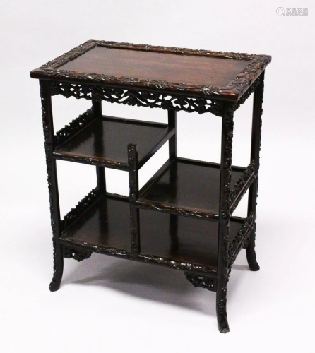 A GOOD 20TH CENTURY CHINESE ROSEWOOD DISPLAY TABL…