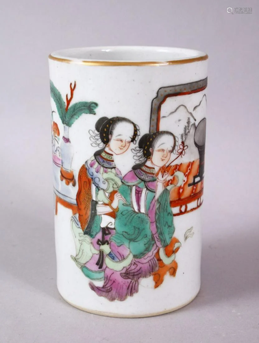 A CHINESE FAMILLE ROSE PORCELAIN BRUSH WASH, painted