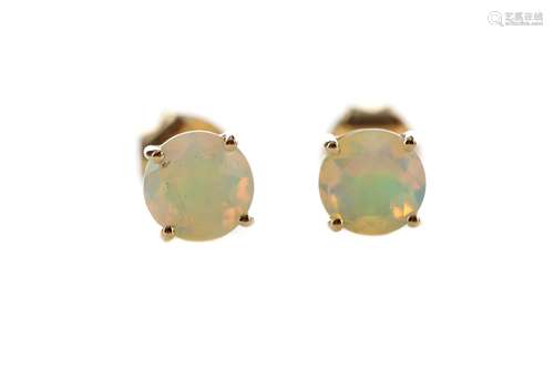 A PAIR OF OPAL STUD EARRINGS