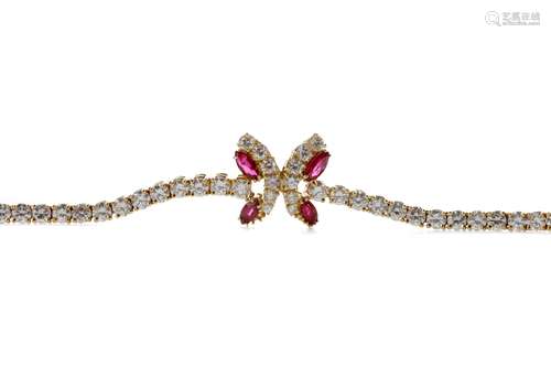 A RUBY AND DIAMOND BRACELET