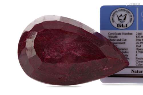 A CERTIFICATED UNMOUNTED RUBY
