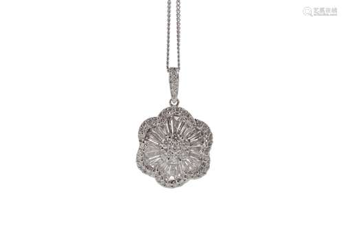 A DIAMOND FLOWER PENDANT