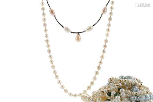 NINE PEARL NECKLACES