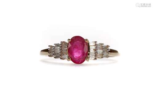 A RUBY AND DIAMOND RING