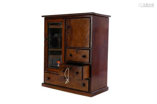 A VICTORIAN MAHOGANY APPRENTICE PIECE MINIATURE WARDROBE