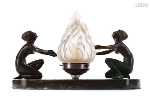 AN ART DECO FIGURAL LAMP