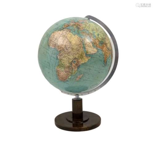 A TERRESTRIAL TABLE GLOBE ON STAND