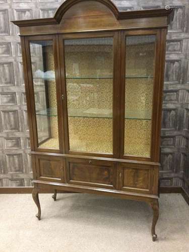 AN EDWARDIAN MAHOGANY DISPLAY CABINET