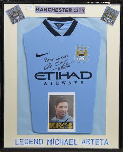 A MANCHESTER CITY F.C. JERSEY SIGNED BY MICHAEL ARTETA