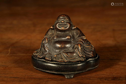 A CARVED BAMBOO BUDDHA