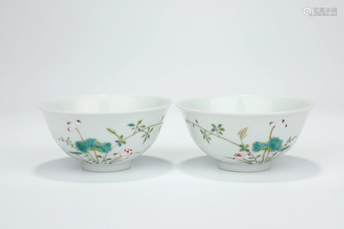 A PAIR OF FAMILLE-ROSE BOWLS.MARK OF DAOGUANG