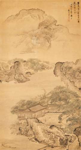 Attributed to Tang Yin 唐寅(款) | Scholars in Spring Mountai...