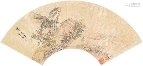 Fang Yizhi (1611-1671) 方以智 1611-1671 | Landscape 山水扇