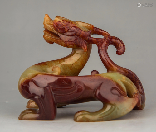 A CARVED JADE BEAST