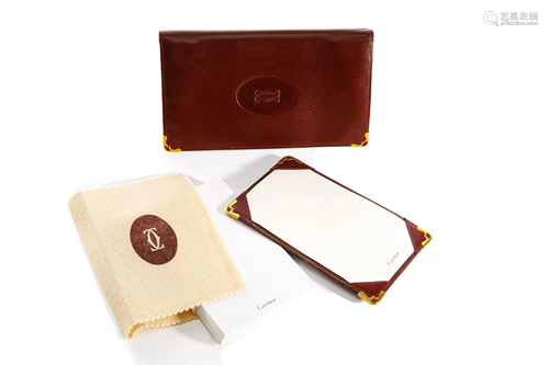 MUST DE CARTIER LEATHER WALLET & STATIONERY SET