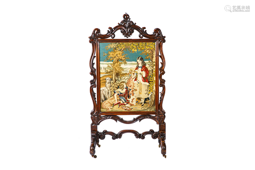 MID 19TH C ENGLISH FIRE SCREEN